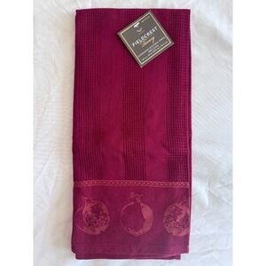 Fieldcrest Luxury Oversized Kitchen Towel 20x30 Cranberry Pomegranate Cotton